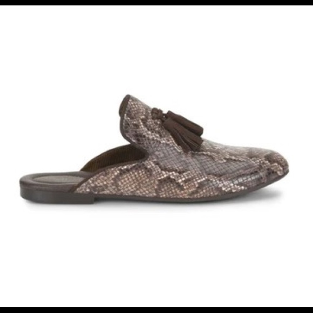 New! BORN Corrin Snake print mules / slides